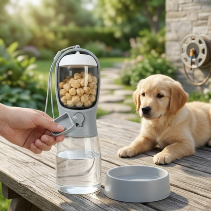 Tutto in uno: L'accessorio indispensabile per le tue passeggiate!
Dog Water Cup Drinking Food Garbage Bag Three-in-one Portable Small Multi-functional Pet Cups Pets Supplies