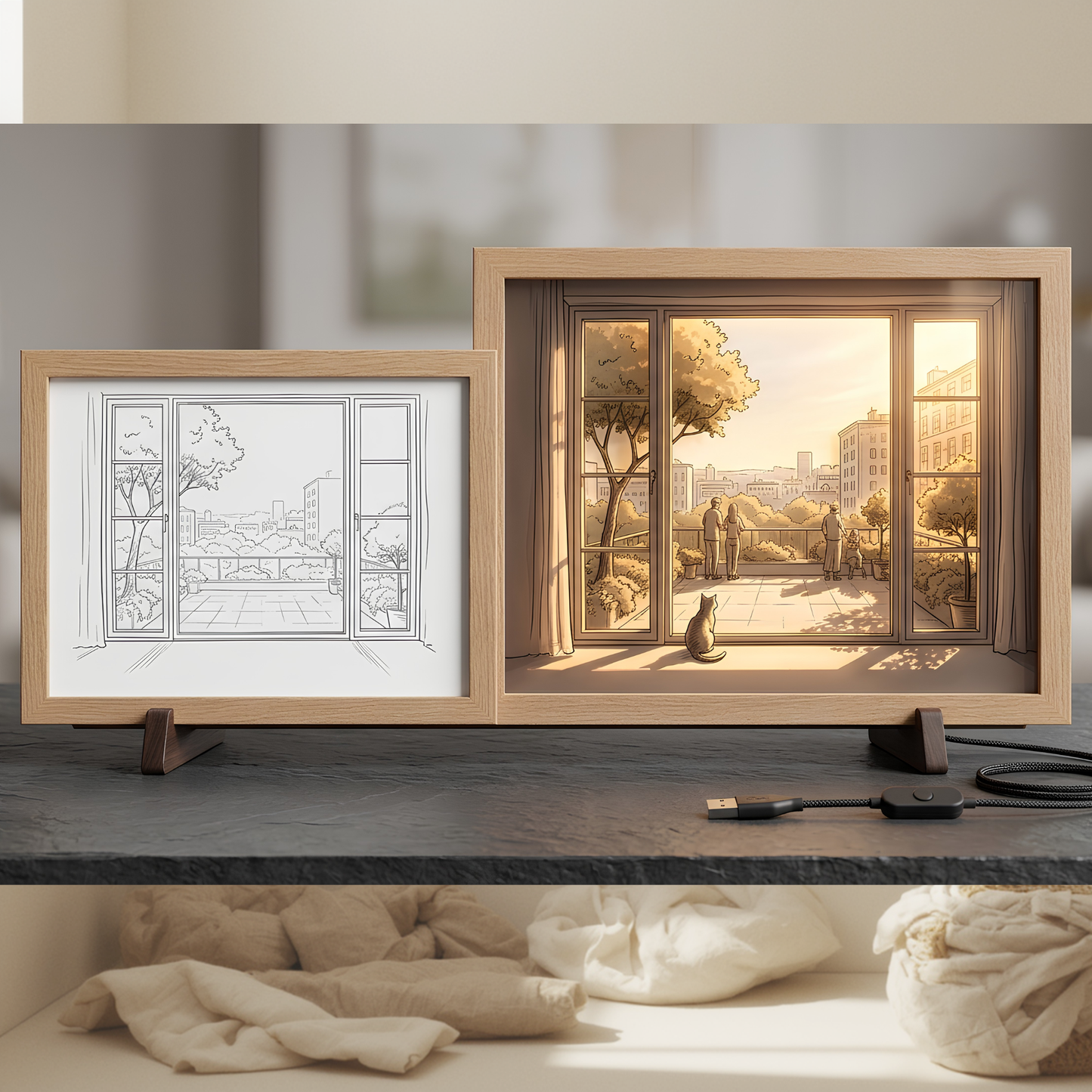 LuminaFrame™ – Quadro Luminoso a LED con Effetto Sole e Dimmerazione Tricolore Smart