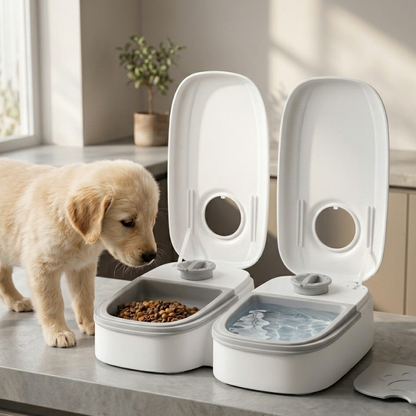 Distributore Automatico di Cibo – Gestione Precisa dei Pasti. Automatic Pet Feeder Smart Food Dispenser For Cats Dogs Timer Stainless Steel