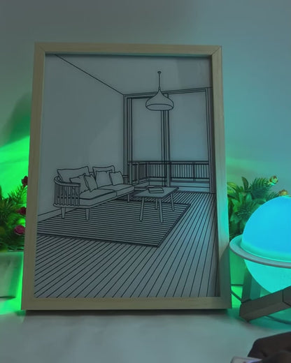 LuminaFrame™ – Quadro Luminoso a LED con Effetto Sole e Dimmerazione Tricolore Smart